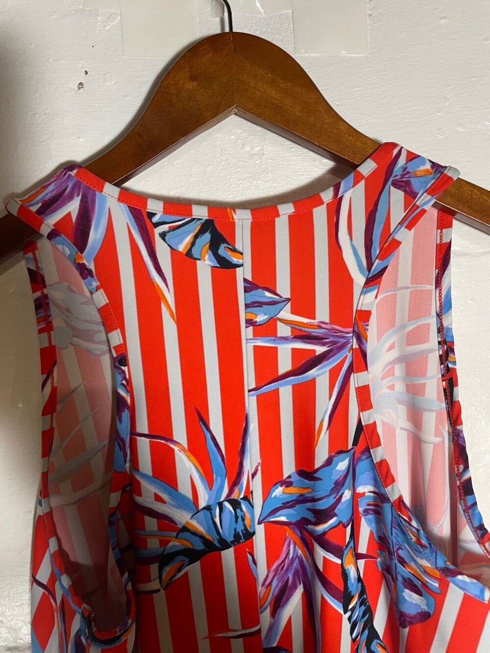 Anthropologie Aryeh Dress Racerback Spandex Swim Summer Floral Stripes - Picture 9 of 9